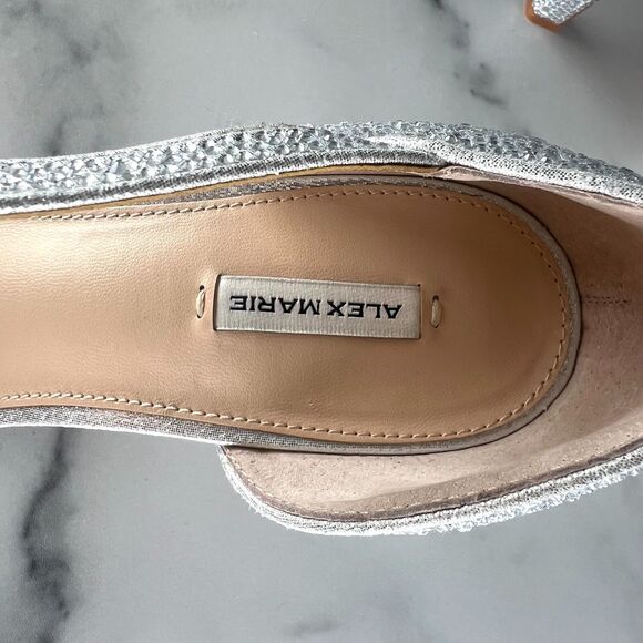 Alex Marie Brixley Rhinestone Asymmetrical Strap Dress Pumps, Size 9 Silver NWOT - Picture 7 of 8